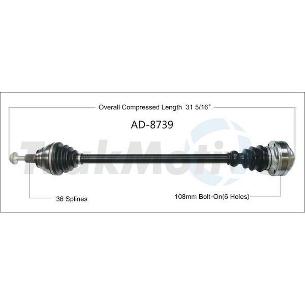 Surtrack Axle Cv Axle Shaft, Ad-8739 AD-8739 - main